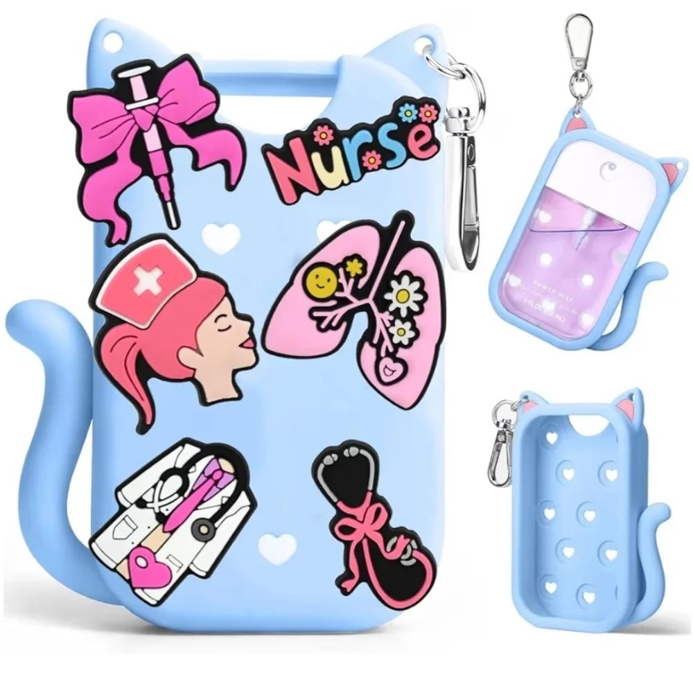 Cat Silicone Case for Touchland Hand Sanitizer Spray NURSE - Picture 1 of 9